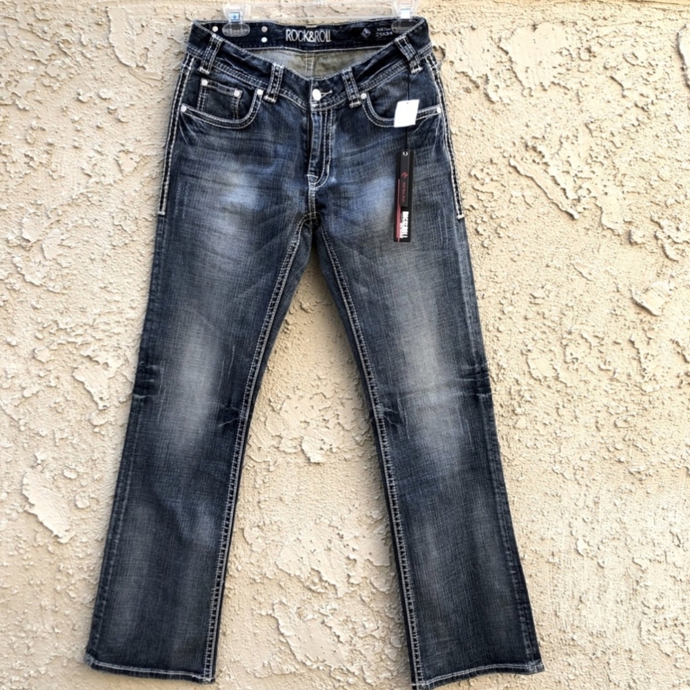 ROCK&ROLL Mid Rise Boot Cut Jeans Denim Size 29 X 34